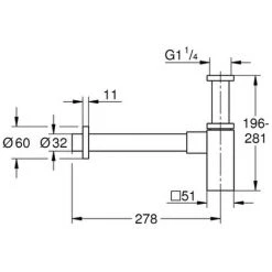 Grohe Geruchsverschluss Eckig 40564 Für Waschtisch Hard Graphite Gebürstet, 40564AL0 -GROHE SHOP 26326708 2