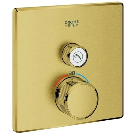 GROHE Thermostat Grohtherm SmartControl 29123, Mit Einem Absperrventil, Fertigmontageset Für Rapido SmartBox, Wandrosette Eckig, Cool Sunrise Gebürstet 3 GROHE Thermostat Grohtherm SmartControl 29123, Mit Einem Absperrventil, Fertigmontageset Für Rapido SmartBox, Wandrosette Eckig, Cool Sunrise Gebürstet