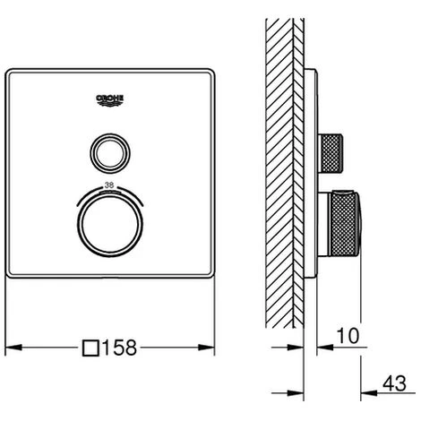 GROHE Thermostat Grohtherm SmartControl 29123, Mit Einem Absperrventil, Fertigmontageset Für Rapido SmartBox, Wandrosette Eckig, Cool Sunrise Gebürstet 4 GROHE Thermostat Grohtherm SmartControl 29123, Mit Einem Absperrventil, Fertigmontageset Für Rapido SmartBox, Wandrosette Eckig, Cool Sunrise Gebürstet – Bild 2