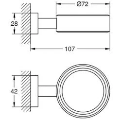 GROHE Halter Essentials Cube 40508_1 Hard Graphite Gebürstet, 40508AL1 5 GROHE Halter Essentials Cube 40508_1 Hard Graphite Gebürstet, 40508AL1 -GROHE SHOP 26328373 2