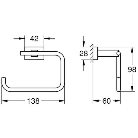 GROHE WC-Papierhalter Essentials Cube 40507_1 Ohne Deckel Supersteel, 40507DC1 4 GROHE WC-Papierhalter Essentials Cube 40507_1 Ohne Deckel Supersteel, 40507DC1 – Bild 2