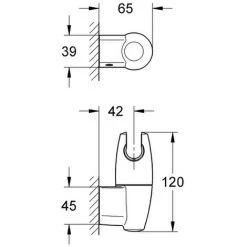 GROHE Wandbrausehalter Movario 28401 Verstellbar Chrom, 28401000 5 GROHE Wandbrausehalter Movario 28401 Verstellbar Chrom, 28401000 -GROHE SHOP 26328564 2