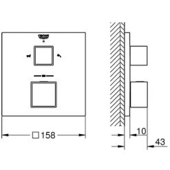 GROHE THM-Wannenbatterie Grohtherm Cube 24155 FMS Für 35600 Hard Graphite Gebürstet, 24155AL0 -GROHE SHOP 26328591 2