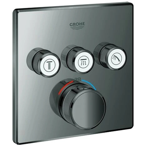 GROHE Thermostat Grohtherm SmartControl 29126 Eckig FMS 3 ASV Hard Graphite, 29126A00 3 GROHE Thermostat Grohtherm SmartControl 29126 Eckig FMS 3 ASV Hard Graphite, 29126A00