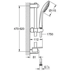 Grohe Brausegarnitur Euphoria 110 Duo 27242 600mm Mit Seifenschale Chrom, 27242001 -GROHE SHOP 26330502 2