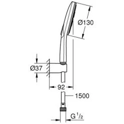 GROHE Wandhalterset Rainshower 130 SmartActive 26581 9,5l Moon White/chrom, 26581LS0 -GROHE SHOP 26331384 2