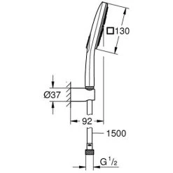 GROHE Wandhalterset RSH 130 SmartActive Cube 26589 9,5l/ Moon White/chrom, 26589LS0 -GROHE SHOP 26331389 2