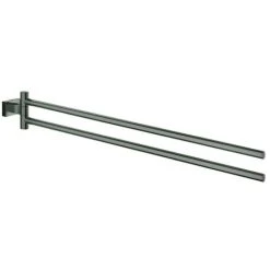 GROHE Handtuchhalter Essentials Cube 40624_1 2-armig 439mm Hard Graphite Gebürstet, 40624AL1