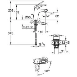 GROHE EH-WT-Batt. Eurostyle 23930_3 S-Size MST Kalt PO Abl.grt. H.o. Chrom, 23930003 5 GROHE EH-WT-Batt. Eurostyle 23930_3 S-Size MST Kalt PO Abl.grt. H.o. Chrom, 23930003 -GROHE SHOP 26332030 2