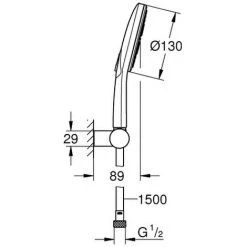 GROHE Wandhalterset RSH 130 SmartActive 26580 9,5l Verstellbar Moon White/chrom, 26580LS0 -GROHE SHOP 26332170 2