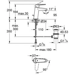 Grohe Einhandmischer Waschtischarmatur Batterie Eurodisc C 23389 Kl. Ausführung Mittelstellung Kalt Chrom, 2338920E 5 Grohe Einhandmischer Waschtischarmatur Batterie Eurodisc C 23389 Kl. Ausführung Mittelstellung Kalt Chrom, 2338920E -GROHE SHOP 26555549 2