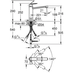 Grohe Einhand-Spültisch-Batterie Eurosmart C 30195 X 195000 -GROHE SHOP 26556438 2