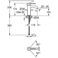 Grohe Einhebel-Waschtischarmatur Essence 23590 S-Size Glatter Körper Hard Graphite -GROHE SHOP 26556872 2
