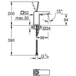 Grohe Einhandmischer Waschtischarmatur Eurocube Joy 23656 S-Size Glatter Körper Chrom, 23656000 -GROHE SHOP 26557002 2