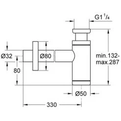 Grohe Geruchverschluss 28912 Für Waschtische 1 1/4 Hard Graphite Geb., 28912AL0 -GROHE SHOP 26557207 2