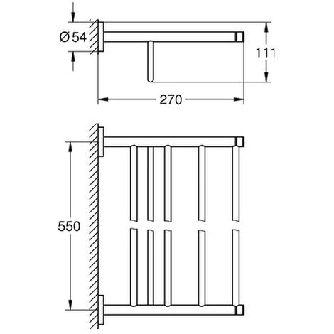Grohe Multi-Badetuchhalter Essentials 40800 604mm Hard Graphite Gebürstet 4 Grohe Multi-Badetuchhalter Essentials 40800 604mm Hard Graphite Gebürstet – Bild 2