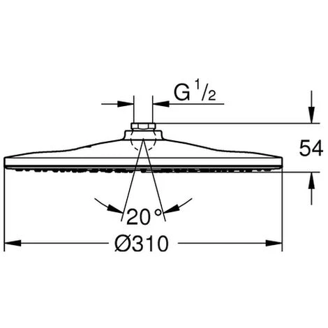 Grohe Kopfbrause Rainshower 310 Mono 26561 Chrom, 26561000 4 Grohe Kopfbrause Rainshower 310 Mono 26561 Chrom, 26561000 – Bild 2