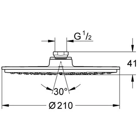 Grohe Kopfbrause Rainshower Modern 28368 Durchmesser 21cm Grohe EcoJoy Chrom 4 Grohe Kopfbrause Rainshower Modern 28368 Durchmesser 21cm Grohe EcoJoy Chrom – Bild 2