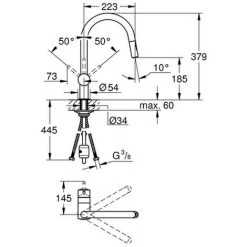 Grohe Einhand Spültischbatterie Minta 32321 C-Auslauf Spülbrause Hard Graphite, 32321A02 -GROHE SHOP 26560003 2