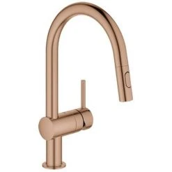 Grohe Einhand Spültischbatterie Minta 32321 C-Auslauf Spülbrause Warm Sunset Geb., 32321DL2
