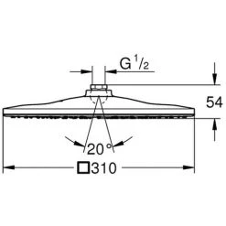 Grohe Kopfbrause Rainshower 310 Mono Cube 26567 Chrom/moon White, 26567LS0 5 Grohe Kopfbrause Rainshower 310 Mono Cube 26567 Chrom/moon White, 26567LS0 -GROHE SHOP 26561362 2