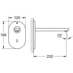 Grohe IR-Waschtisch Elektr. Eurosmart CE 36334 Fms Wandmit Auslauf 230mm 230V Edelstahl -GROHE SHOP 26561421 2