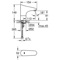 Grohe IR-Waschtischelektronik EuroPlus E 36208 Ohne Mischung Batterie 6V Chrom, 36208001 -GROHE SHOP 26562318 2