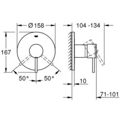 Grohe Einhand Brausebatterie Atrio 24065 FMS Für 35600 Hard Graphite Gebürstet, 24065AL3 -GROHE SHOP 26562501 2