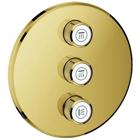 GROHE 3-fach Unterputzventil Grohtherm SmartControl 29122, Fertigmontageset Für Rapido SmartBox, Wandrosette Rund, Cool Sunrise 3 GROHE 3-fach Unterputzventil Grohtherm SmartControl 29122, Fertigmontageset Für Rapido SmartBox, Wandrosette Rund, Cool Sunrise