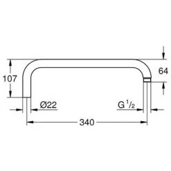 Grohe Brausearm Rainshower 14047 Für Duschsysteme Ausladung 340 Mm Chrom, 14047000 -GROHE SHOP 26564213 2