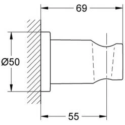Grohe Wandbrausehalter Rainshower 27074 Nicht Verstellbar Runde Rosette Nickel -GROHE SHOP 26564564 2