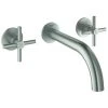 Grohe 3 Loch Waschtischarmatur Atrio 20164 Fertigmontageset Kreuz-Griff Supersteel, 20164DC3 -GROHE SHOP 26565761 1