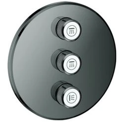 Grohe 3-fach UP-Ventil Grohtherm Smart Control 29122 FMS Rund Hard Graphite, 29122A00