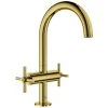 GROHE Waschtisch-Einlochbatterie Atrio 21019_3, L-Size, Mit Kreuzgriffen, Push-open Ablaufgarnitur 1 1/4'', Cool Sunrise -GROHE SHOP 26565807 1