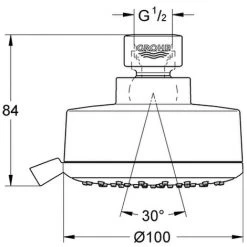 Grohe Kopfbrause Tempesta C 100 275 X 1 4 Strahlarten 9,5 L/mIn Chrom -GROHE SHOP 26566691 2