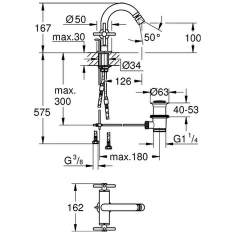 Grohe Zweigriff-Bidetbatterie Atrio 24027 Kreuz-Griff Warm Sunset, 24027DA3 4 Grohe Zweigriff-Bidetbatterie Atrio 24027 Kreuz-Griff Warm Sunset, 24027DA3 – Bild 2