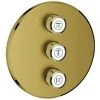 GROHE 3-fach Unterputzventil Grohtherm SmartControl 29122, Fertigmontageset Für Rapido SmartBox, Wandrosette Rund, Cool Sunrise Gebürstet