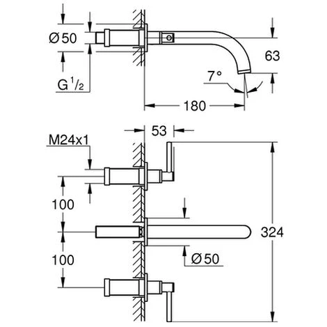 Grohe 3 Loch Waschtischarmatur Atrio 20169Hebelgriff Hard Graphite Gebürstet, 20169AL3 4 Grohe 3 Loch Waschtischarmatur Atrio 20169Hebelgriff Hard Graphite Gebürstet, 20169AL3 – Bild 2