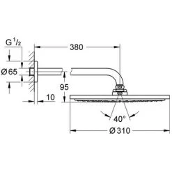GROHE Kopfbrauseset Rainshower Cosmopolitan 310 26066, Brausearm 380 Mm, 9,5 L/min Durchflusskonstanthalter, Cool Sunrise 5 GROHE Kopfbrauseset Rainshower Cosmopolitan 310 26066, Brausearm 380 Mm, 9,5 L/min Durchflusskonstanthalter, Cool Sunrise -GROHE SHOP 26570082 2