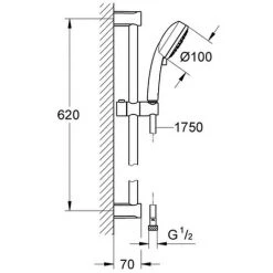 Grohe Brausestangenset Tempesta C 100 27787 4 Strahlarten 600mm Chrom 5 Grohe Brausestangenset Tempesta C 100 27787 4 Strahlarten 600mm Chrom -GROHE SHOP 26570172 2