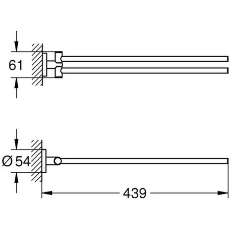 GROHE Handtuchhalter Essentials 40371_1, 2-armig, Schwenkbar, 439 Mm, Cool Sunrise 4 GROHE Handtuchhalter Essentials 40371_1, 2-armig, Schwenkbar, 439 Mm, Cool Sunrise – Bild 2