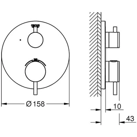 Grohe THM-Brausebatterie Atrio 24134 FMS Für 35600 Hard Graphite Gebürstet, 24134AL3 4 Grohe THM-Brausebatterie Atrio 24134 FMS Für 35600 Hard Graphite Gebürstet, 24134AL3 – Bild 2