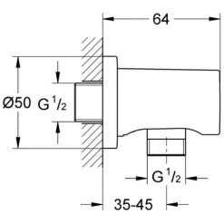 Grohe Wandanschlussbogen Rainshower 2705 X 15 Warm Sunset Gebürstet -GROHE SHOP 26571519 2