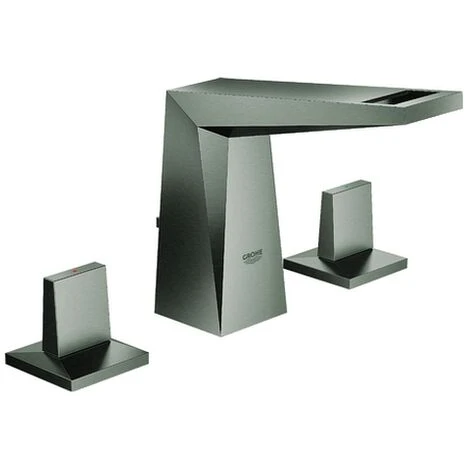 Grohe 3-Loch Waschtisch Batterie Allure Brilliant 20342 Flacher Auslauf Hard Graphite Geb., 20342AL0 3 Grohe 3-Loch Waschtisch Batterie Allure Brilliant 20342 Flacher Auslauf Hard Graphite Geb., 20342AL0