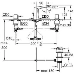 Grohe 3-Loch Waschtisch Batterie Allure Brilliant 20342 Flacher Auslauf Hard Graphite Geb., 20342AL0 5 Grohe 3-Loch Waschtisch Batterie Allure Brilliant 20342 Flacher Auslauf Hard Graphite Geb., 20342AL0 -GROHE SHOP 26572691 2