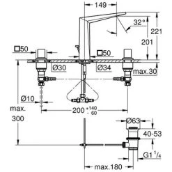 Grohe 3-Loch- Waschtisch Batterie Allure Brilliant 20344 Zugst.-Abl.grt. Hard Graphite Geb., 20344AL0 5 Grohe 3-Loch- Waschtisch Batterie Allure Brilliant 20344 Zugst.-Abl.grt. Hard Graphite Geb., 20344AL0 -GROHE SHOP 26574556 2