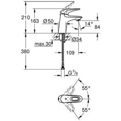 Grohe Einhandmischer Waschtischarmatur Eurostyle 23567 S-Size Grohe ZERO Glatter Körper Chrom, 23567003 -GROHE SHOP 26574753 2