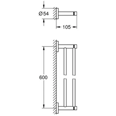 Grohe Doppel-Badetuchhalter Essentials 40802 654mm Warm Sunset Gebürstet 4 Grohe Doppel-Badetuchhalter Essentials 40802 654mm Warm Sunset Gebürstet – Bild 2