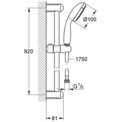 Grohe Brausestangenset Tempesta 100 2785 X 1 Strahlart 900mm Chrom -GROHE SHOP 27194614 2
