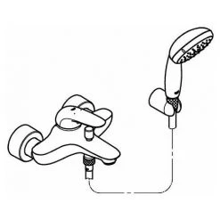 Grohe Einhand-Wannenbatterie EUROSTYLE DN 15, Geschlossener Metall-Hebelgriff Chrom 2372930A -GROHE SHOP 28799756 2